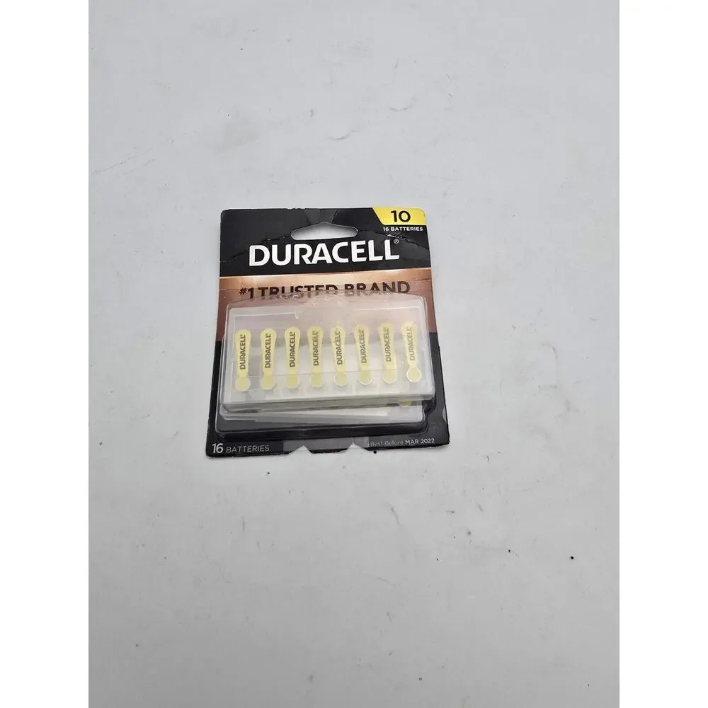 16 Pack! NEW Duracell Easytab Size 10 - Hearing Aid Batteries *03/2022*